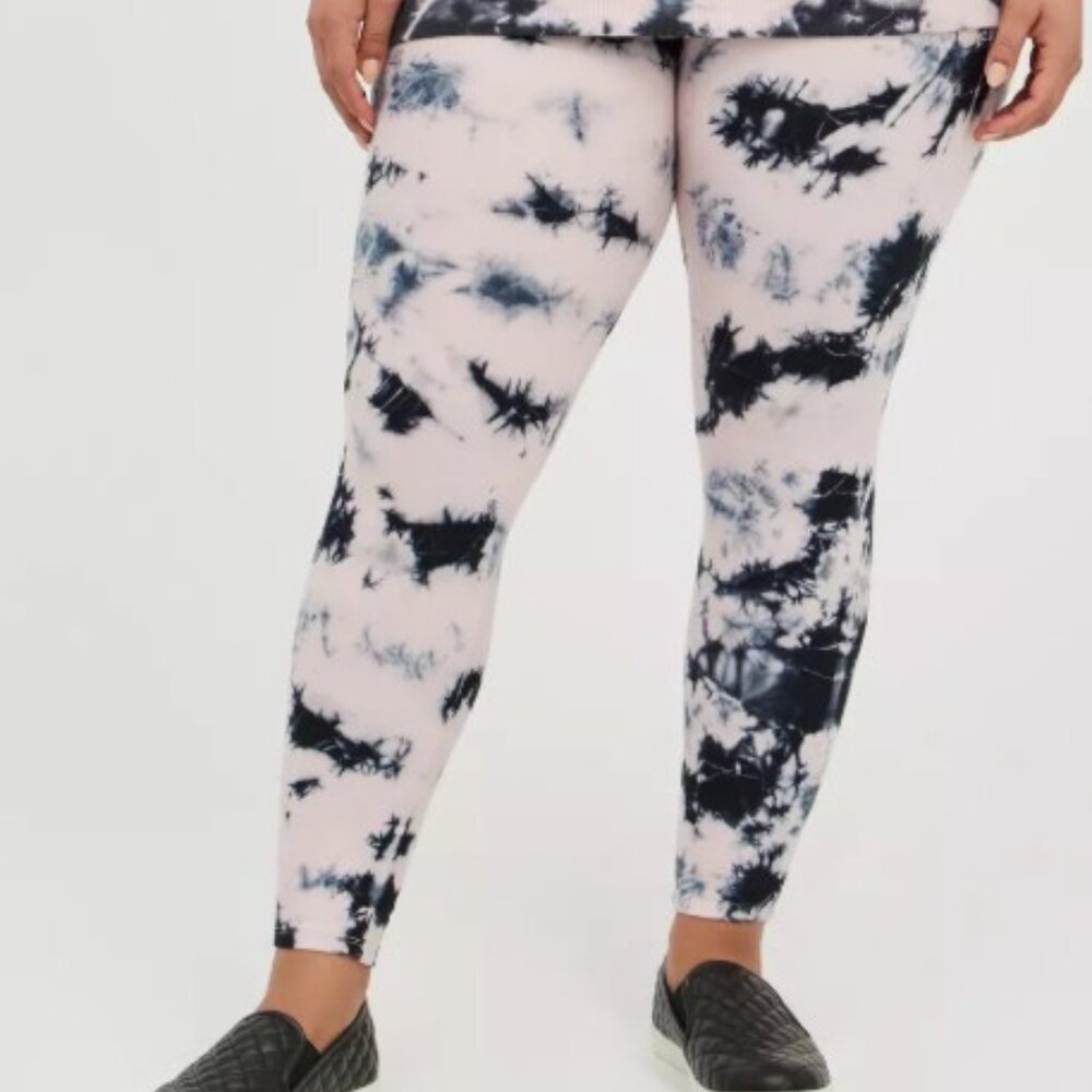 Torrid Breast Cancer Awareness Fleece Lined Pink Tie Dye Leggings Size 4X